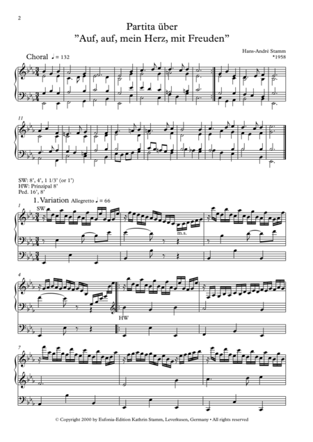 Partita On The Easter Chorale Auf Auf Mein Herz Mit Freuden For Organ Page 2