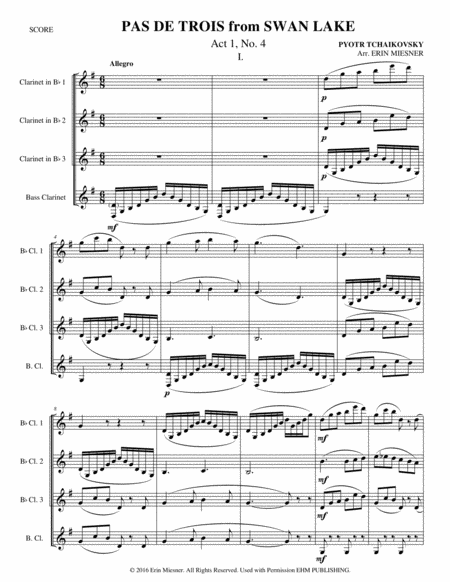 Pas De Trois From Swan Lake For Clarinet Quartet Page 2