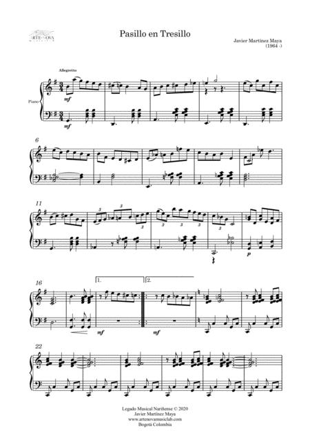 Pasillo En Tresillo Pasillo For Piano Latin Folk Music Page 2