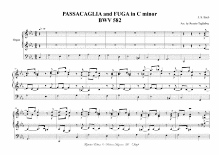 Passacaglia And Fugue In C Minor Bwv 582 For Organ 3 Staff Page 2