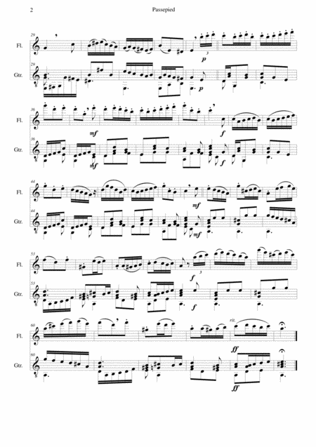 Passepied With Variations For Flute And Guitar Page 2