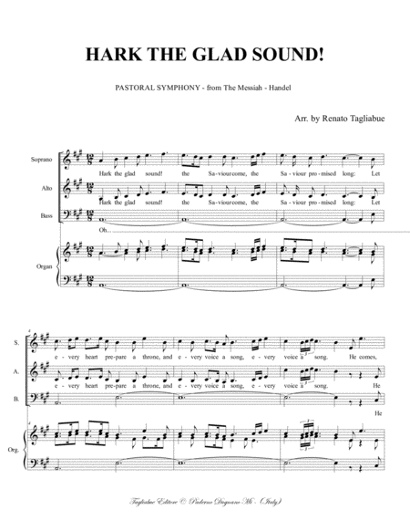 Pastoral Symphony From The Messiah Arr For Sab Choir And Organ English Lyrics Page 2