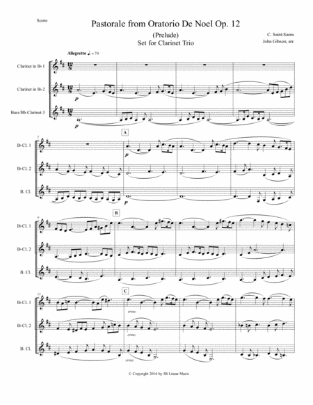 Pastorale From Oratorio De Noel For Clarinet Trio Page 2