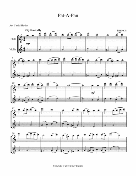 Pat A Pan Arranged For Flute And Violin Page 2