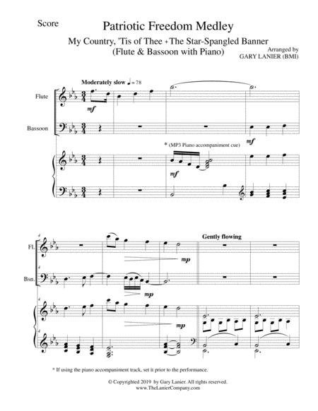 Patriotic Freedom Medley Flute Bassoon With Piano Score And Parts Included Page 2