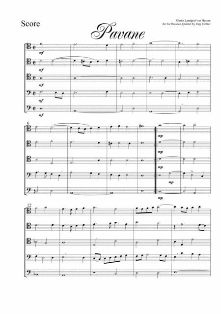 Pavane By Moritz Landgraf Von Hessen For Bassoon Quintet Page 2