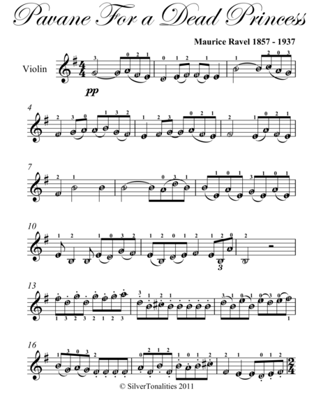 Pavane For A Dead Princess Easy Violin Sheet Music Page 2