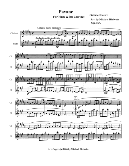 Pavane For Flute And Bb Clarinet Page 2