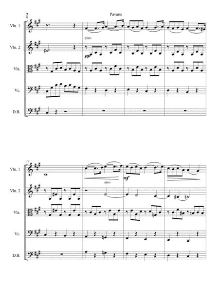 Pavane Op 50 By Gabriel Faure Arranged For String Orchestra Page 2