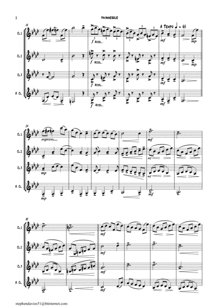 Pavannesque For Clarinet Quartet Page 2