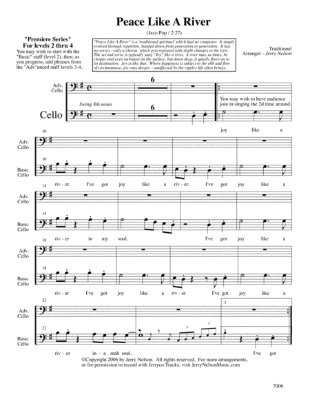 Peace Like A River Arrangements Level 2 4 For Cello Written Acc Hymns Page 2