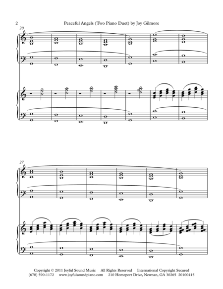 Peaceful Angels Two Piano Duet Page 2