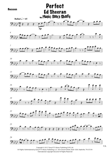 Perfect By Ed Sheeran For Bassoon Page 2