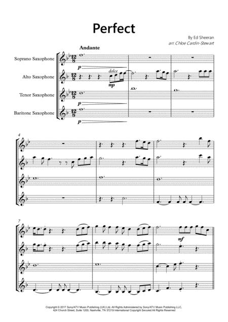 Perfect Ed Sheeran Saxophone Quartet Page 2