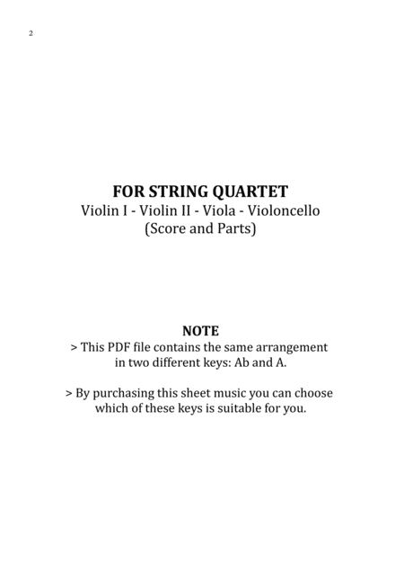 Perfect Sheet Music For String Quartet Score And Parts Two Keys Ab And A Page 2