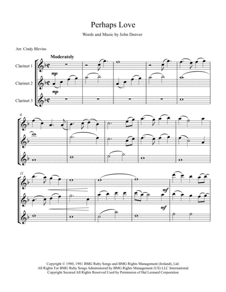 Perhaps Love Arranged For Clarinet Trio Page 2