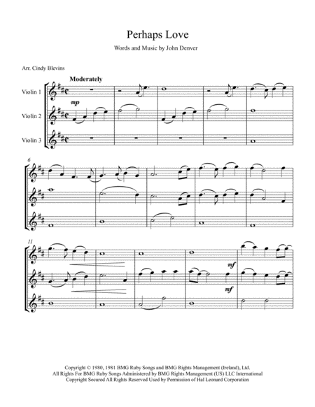 Perhaps Love Arranged For Violin Trio Page 2