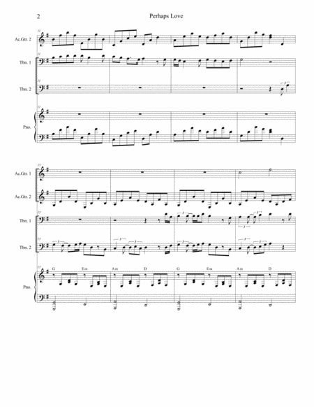 Perhaps Love Trombone Duet Page 2