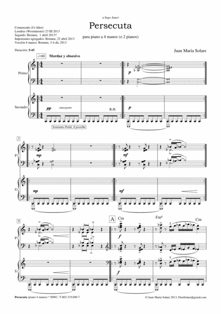 Persecuta Piano 4 Hands Page 2