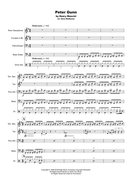 Peter Gunn For Tenor Saxophone Trumpet And Rhythm Section Page 2