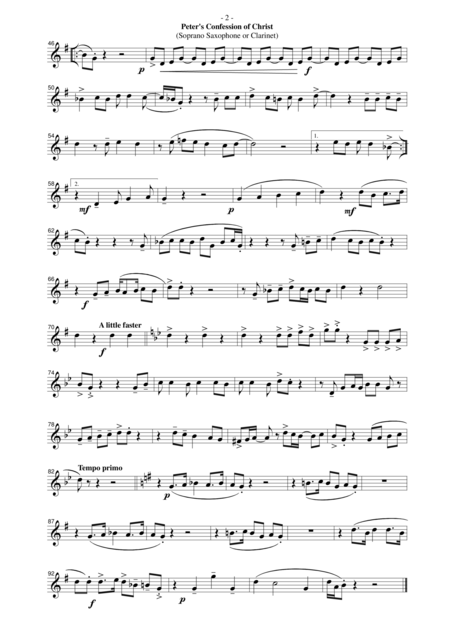 Peters Confession Of Christ Instrumental Parts Ss Cl Or As Bass Page 2