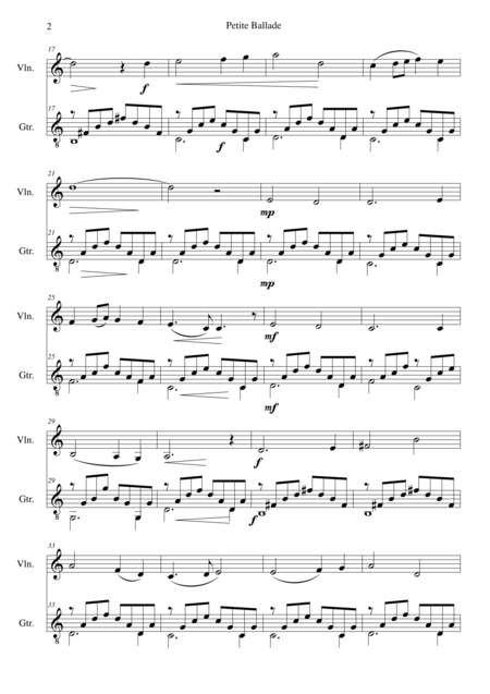 Petite Ballade For Violin And Guitar Page 2