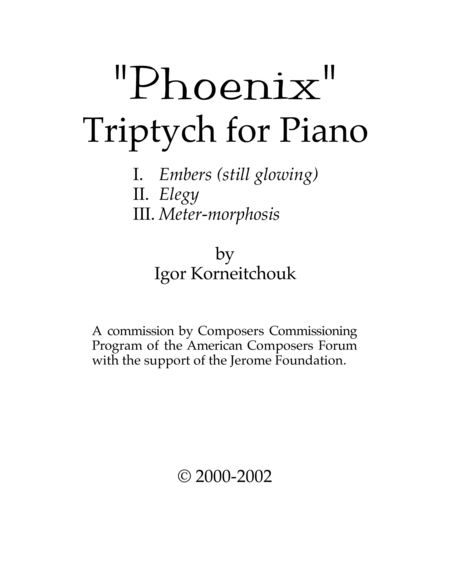 Phoenix Triptych For Piano Page 2