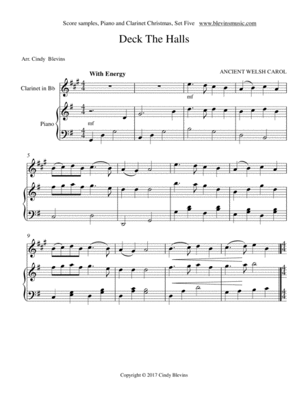 Piano And Clarinet For Christmas Set 5 Five Arrangements For Piano And Bb Clarinet Page 2