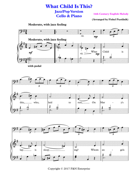 Piano Background For What Child Is This Cello And Piano Page 2