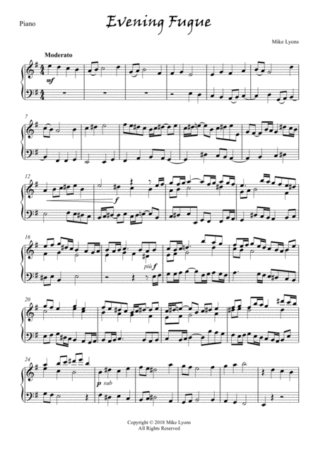 Piano Evening Fugue Page 2