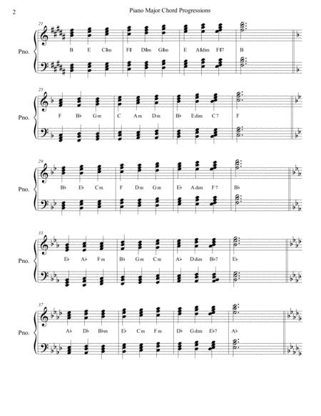 Piano Major Chord Progressions I Iv Ii V Iii Vi Iv Vii Dim V I Page 2