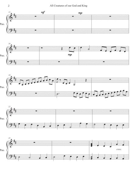 Piano Part For All Creatures Of Our God In King For Brass Quintet And Piano Page 2