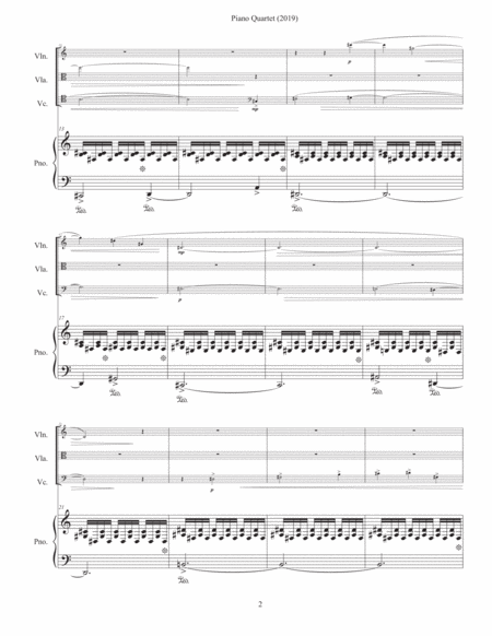 Piano Quartet 2019 For Violin Viola Cello And Piano Page 2