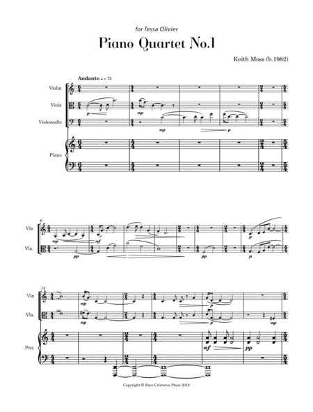 Piano Quartet N 1 For Piano Violin Viola Cello Page 2