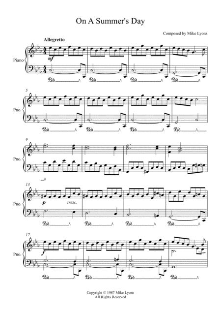 Piano Solo A Summers Day Page 2