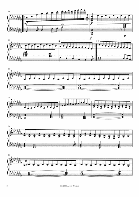 Piano Sonata 1 By Avery Wegner Page 2