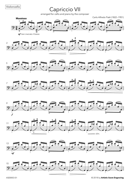 Piatti Carlo Alfredo Capriccio Op 25 No 7 For Cello And Piano Solo Cello Parti Page 2