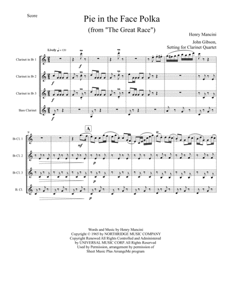 Pie In The Face Polka For Clarinet Quartet Page 2