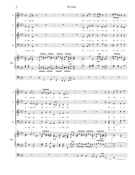 Pie Jesu For Satb And Organ Page 2