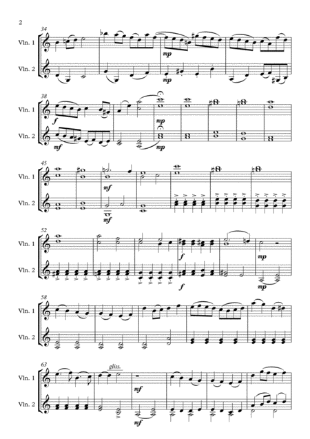 Piece For 2 Two Violins Violin Duet No 1 Page 2