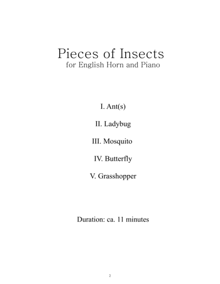 Pieces Of Insects For English Horn And Piano Page 2