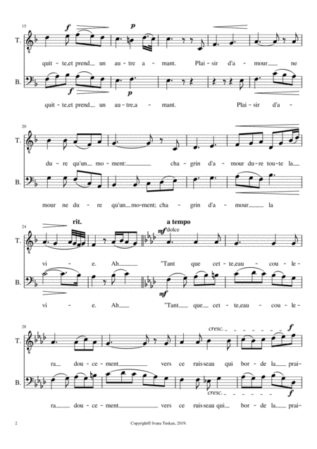 Plaisir D Amour For Tb A Cappella F Major Page 2