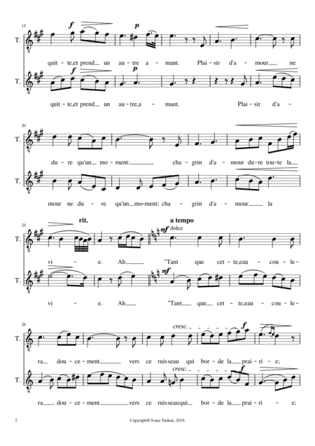 Plaisir D Amour For Tt A Cappella A Major Page 2