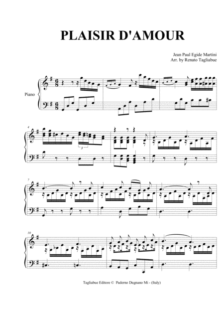 Plaisir D Amour Martini Arr For Piano Page 2