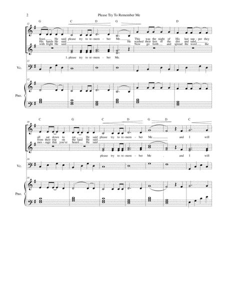 Please Try To Remember Me Holy Thursday Vocal Trio Cello And Piano Page 2