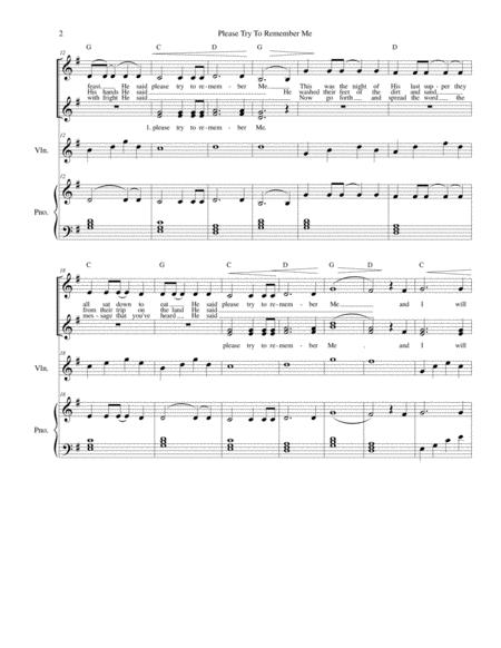 Please Try To Remember Me Holy Thursday Vocal Trio Violin And Piano Page 2