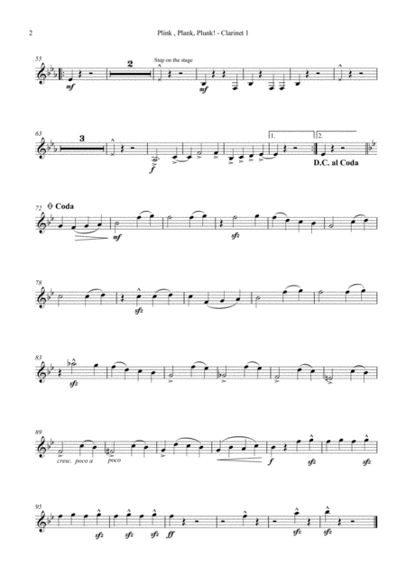 Plink Plank Plunk For Clarinet Quartet 4 Bb Clarinets Page 2