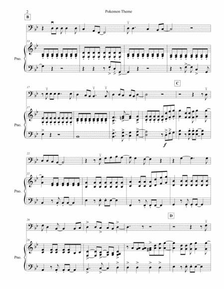 Pokemon Theme For Intermediate Cello With Piano Accompaniment Page 2