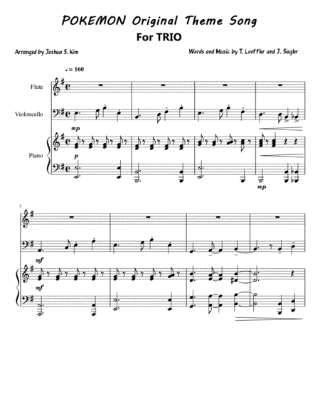Pokemon Theme For Trio Flute Cello Piano Page 2