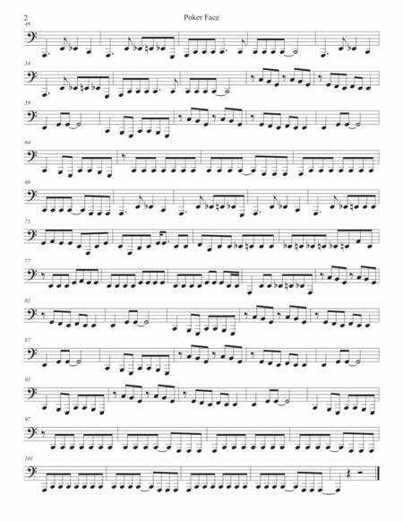 Poker Face Easy Key Of C Tuba Page 2